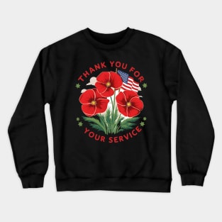 Poppy Tribute-Honoring Our Veterans on Memorial Day Crewneck Sweatshirt